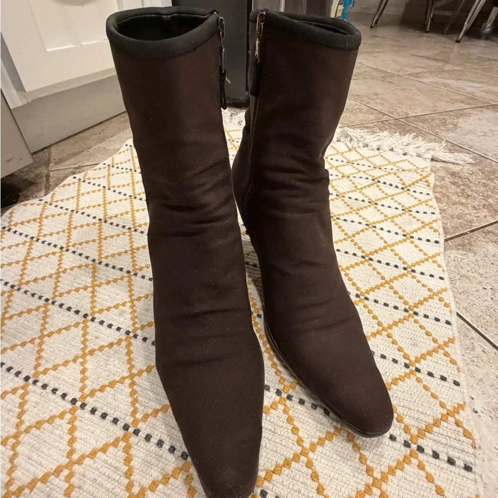 Elegant Prada  Black Women's Ankle Boots size 40/9.5 brown - Picture 10 of 11